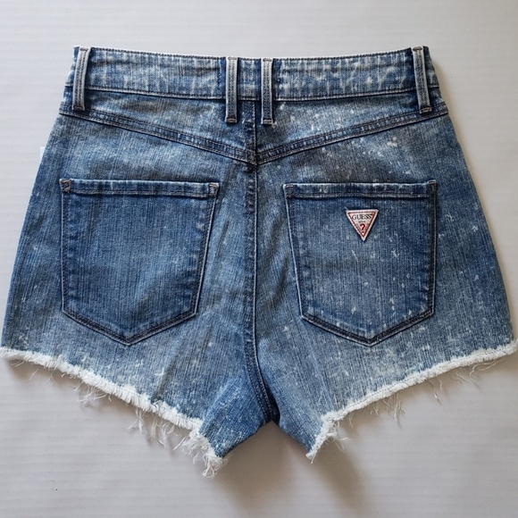 NEW GUESS High Rise Cutoff Denim Shorts SZ 27 - Picture 6 of 7